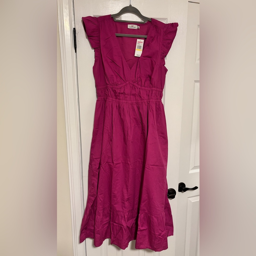 Women's Solid Poplin Midi Dress